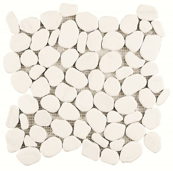 Mosaico a ciottoli bianco jpg