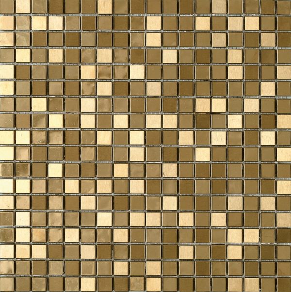 Mosaico in acciaio oro