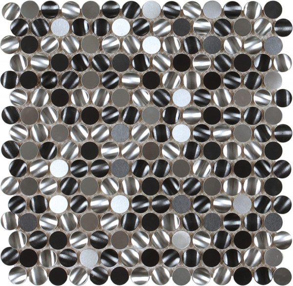 Mosaico in metallo a tessere rotonde