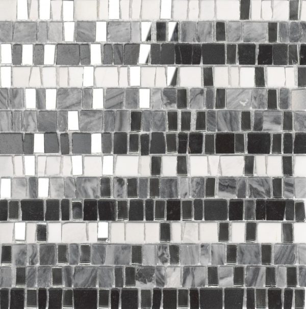 Mosaico in pietra e pezzi di specchi blackjpg