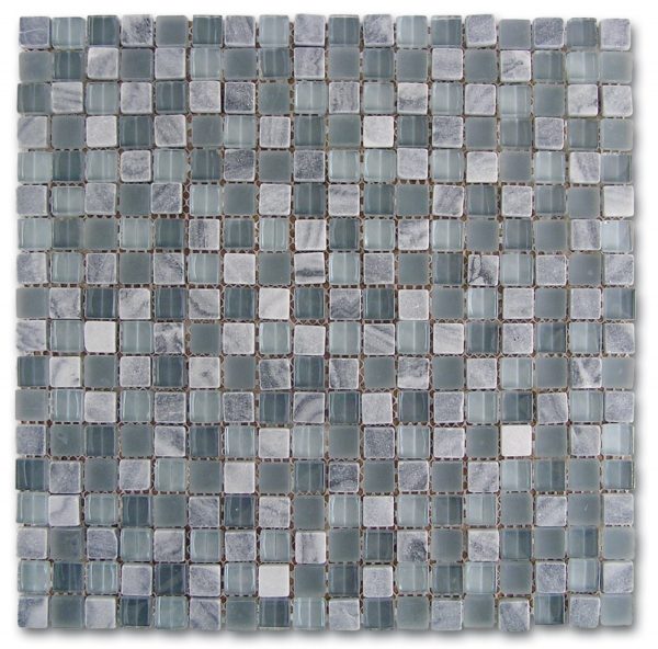 Mosaico in vetro e pietra grigio