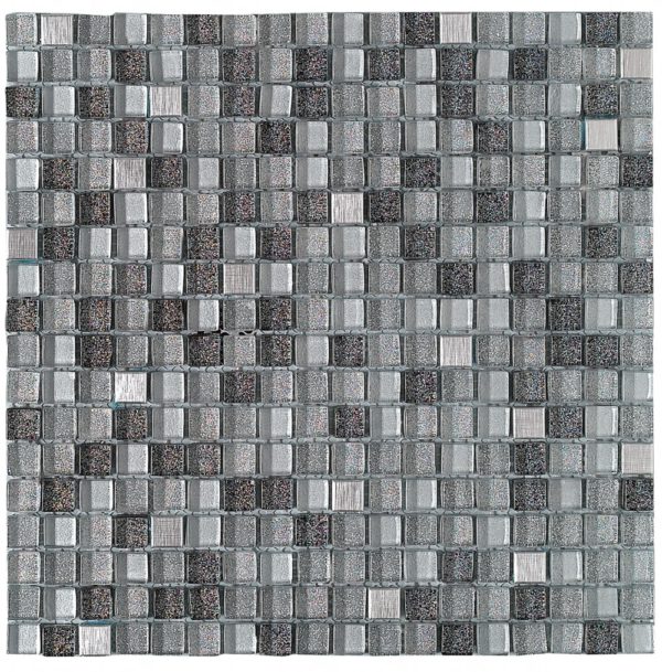 Mosaico in vetro metallo grigio