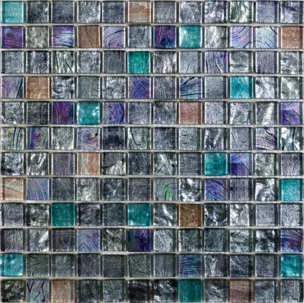 Mosaico invetro multicolor in grigio argento