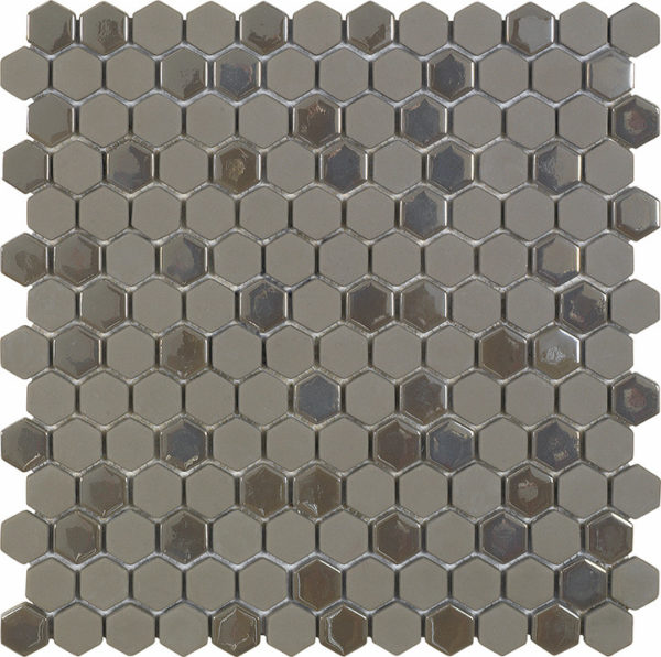 mosaico esagonale grigio topo