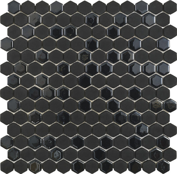 mosaico esagonale nero