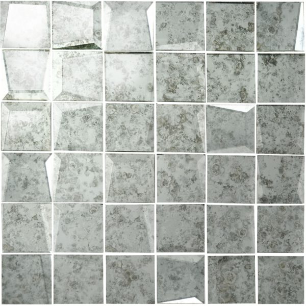 mosaico a speccho anticato bianco 5×5