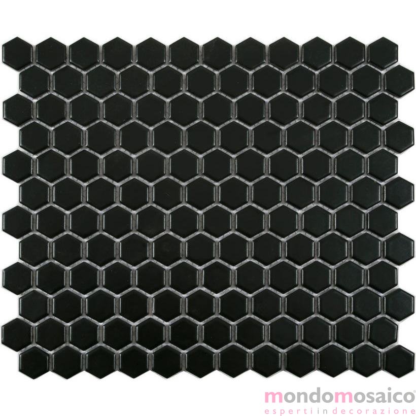 piastrelle per pavimento piastrelle mosaico antiscivolo doccia cucina bagno mosaico in ceramica Hexagon esagonale nero R10B