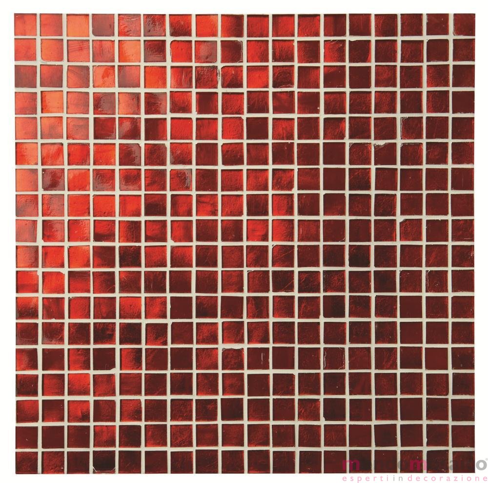 100 # Mosaico Rosso Specchio Piastrelle circa 5 x 5 mm. 
